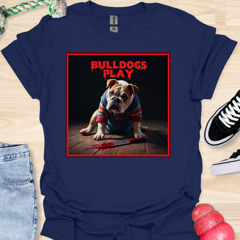 Bulldogs Play - Halloween - V4- Bulldog on Floor T-Shirt